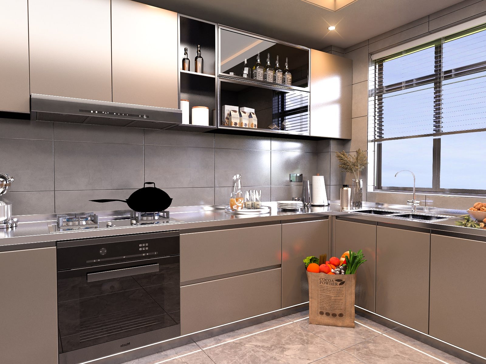 Modular kitchen interior visualization by The Vastukar