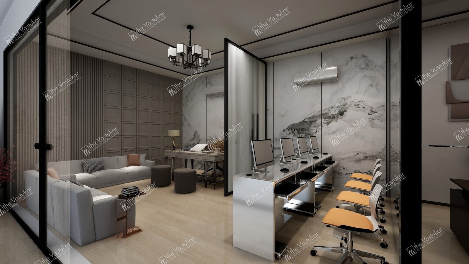 Office interior visualization by The Vastukar