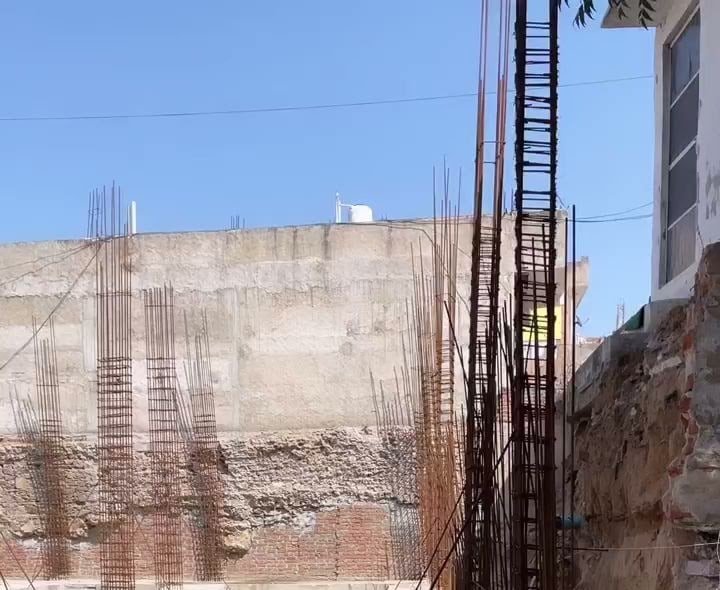 RCC column reinforcement on a construction site
